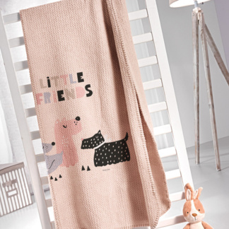 Κουβέρτα Ultrasoft Doggy Pink 160x220 - Saint Clair