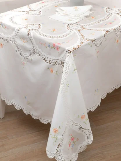 Σετ Τραπεζομαντηλο Με 12 Πετσετες Φαγητου Vintage Beauty 180X260 RENIA