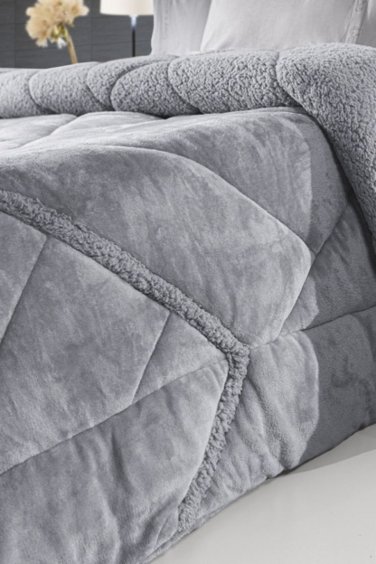 Κουβερτοπάπλωμα King Size Γκρι, Δυο Όψεων, Ultrasoft - Guy Laroche Paloma Silver