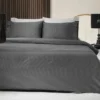 Σεντόνι King Size, Μονόχρωμο Ανθρακί, Από 100% Βαμβάκι σατέν - Guy Laroche Minimal Black & White