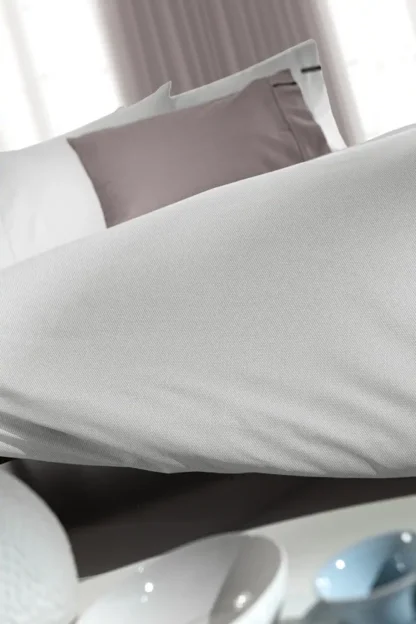 Σεντόνι King Size Βαμβακοσατέν, Μονόχρωμο, Σε Φωτεινή Γκρι Απόχρωση - Guy Laroche Minimal Silver