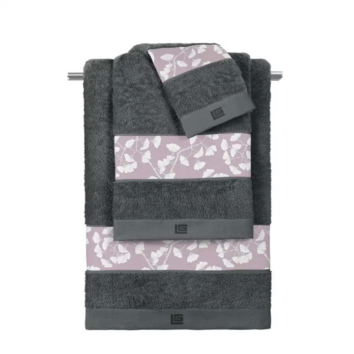 Σετ Πετσέτες Μπάνιου 3τμχ. Lavinia Violet-Anthracite - Guy Laroche