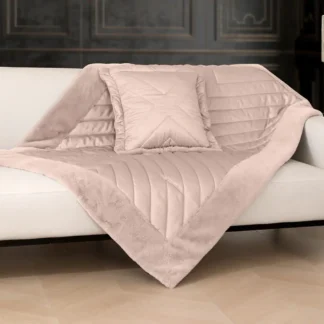 Διακοσμητικό ριχτάρι σαλονιού Guy Laroche Utopia Amethyst. Μονόχρωμο, σε φωτεινό λιλά χρωματισμό, σετ με ασορτί μαξιλαροθήκη.