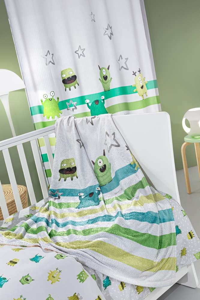 Κουβέρτα Bebe Ultrasoft Monsters Lime - Saint Clair