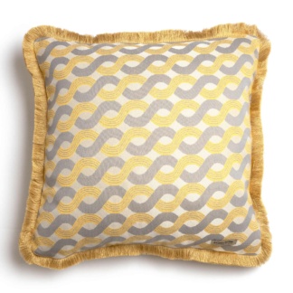 Διακοσμητική Μαξιλαροθήκη ΡΙΝΟVΟ ΩΧΡΑ/ΓΚΡΙ 60Χ60 - Aslanis Home