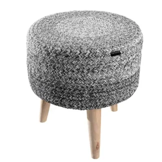 Ψάθινο Σκαμπό Από Βαμβάκι Guy Laroche Stool Shades Grey