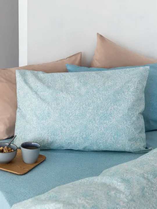 Σεντόνια Υπέρδιπλα Σιέλ Floral Palamaiki Fashion Life 6228