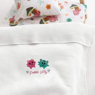 Κουβέρτα Πικέ Κούνιας Baby Blankets 100x150 CANDY/2 - WHITE