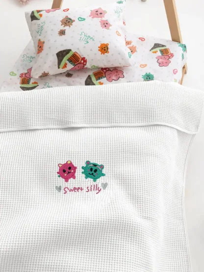 Κουβέρτα Πικέ Αγκαλιάς Baby Blankets 80x110 CANDY/2 - WHITE