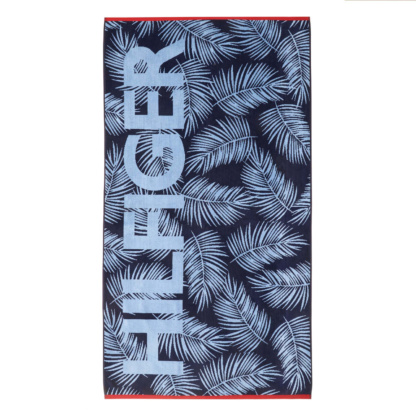 Πετσέτα Παραλίας Key West σε Γαλάζιο και Μπλε - Tommy Hilfiger. Βαμβακερή 100%, 90x170cm.