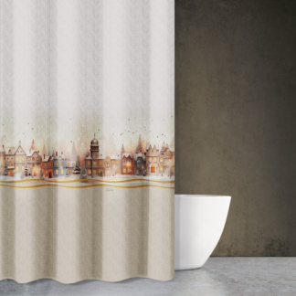 Χριστουγεννιάτικη Κουρτίνα Μπάνιου Des417