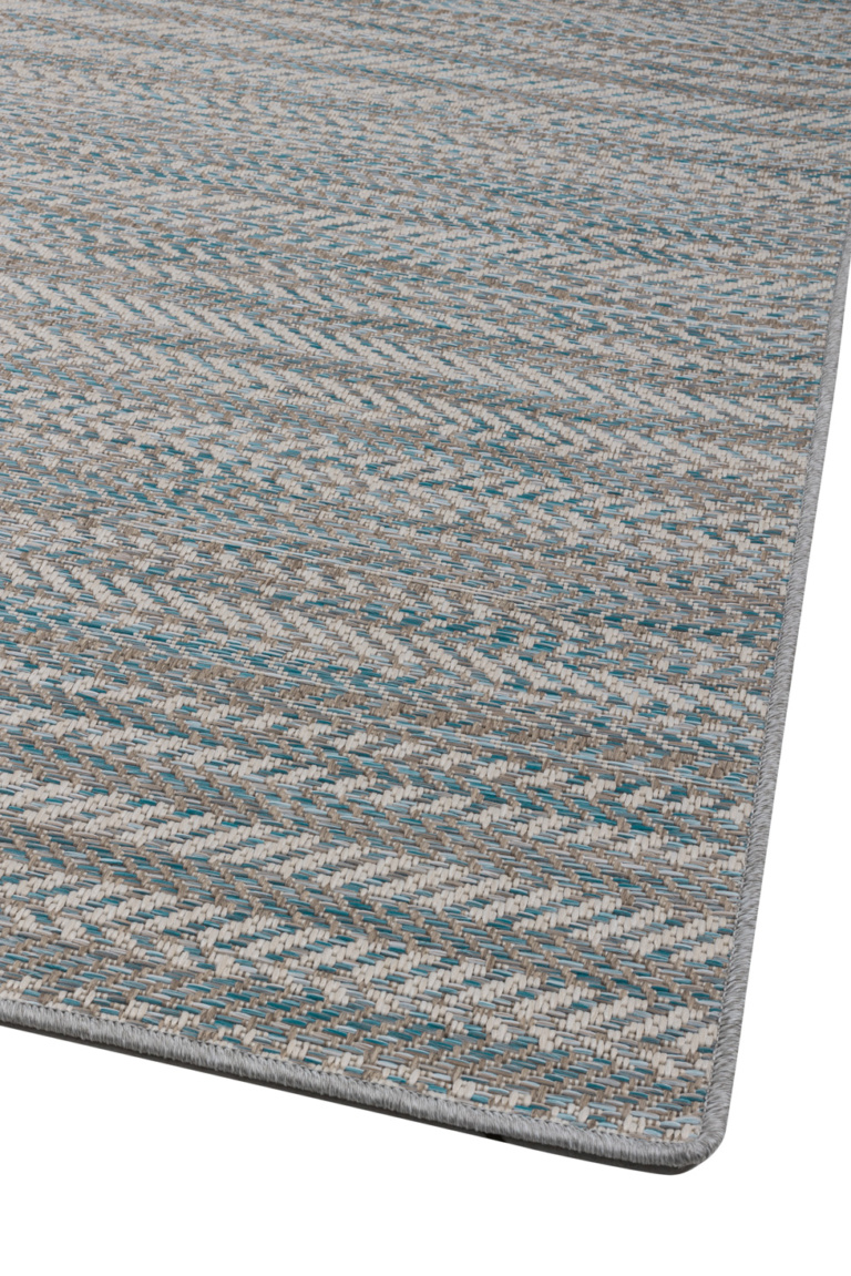 Ψάθινο χαλί Breeze 187/13 Γκρι Μπέζ Πετρόλ Ρίγες - Colore Colori - Image 2