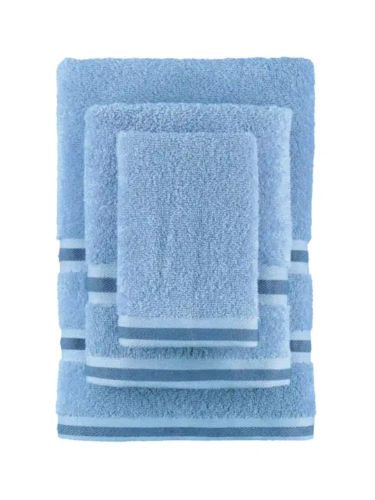 Σετ Βαμβακερές Πετσέτες Μπάνιου Towels Collection ETEM 450 γρ/m² (1 χεριών 30×50, 1 προσώπου 50×90 και 1 πετσέτα σώματος 70×140). Προσφέρονται σε 5 αποχρώσεις.