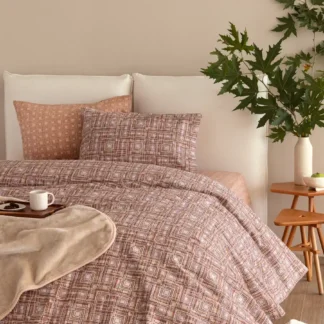 Σετ Σεντόνια Υπέρδιπλα Flannel Beauty 240x265 FB0229 Χωρίς Λάστιχο