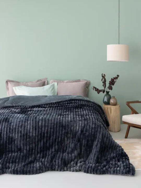 Κουβερτοπάπλωμα υπέρδιπλο ανθραί, με γούνινη επένδυση - Palamaiki Tidi2