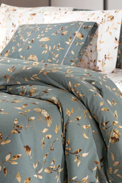 Σεντόνια King Size Floral, Σετ 4 Τμχ Από Βαμβακερό Περκάλι - Guy Laroche Victoria Golden
