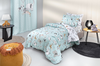 Σετ 3τμχ Παιδικά Σεντόνια Zootopia Aqua-Grey 165x250 - Guy Laroche