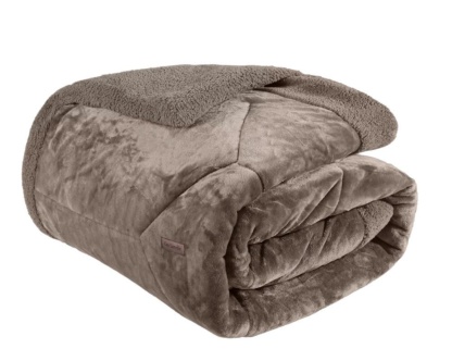 Κουβερτοπάπλωμα Guy Laroche Καφέ, Διπλής Όψης, Ultrasoft Prisma Cocoa