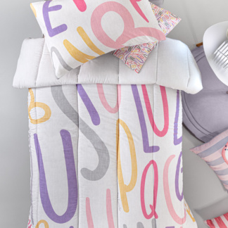 Παιδική παπλωματοθήκη Guy Laroche Letters Pink Suede