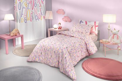 Σετ 2τμχ Παιδική Παπλωματοθήκη Letters Pink 165x225 - Guy Laroche