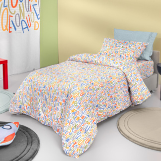 Σετ 2τμχ Παιδική Παπλωματοθήκη Letters Multi 165x225 - Guy Laroche