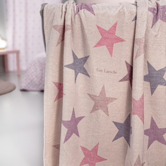Παιδική κουβέρτα μπεζ με αστέρια, ultrasoft - Guy Laroche Cosmos Pudra