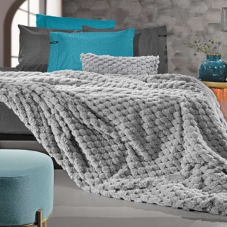 Κουβέρτα Guy Laroche, Ultrasoft, Γκρι Μονόχρωμη - Εlixir Silver