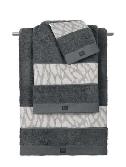 Σετ 3τμχ. Πετσέτες Μπάνιου Colorado Anthracite-Silver - Guy Laroche