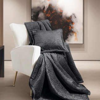 Ριχτάρι Bolzano Anthracite 130x170 + Διακοσμητικό Μαξιλάρι - Guy Laroche