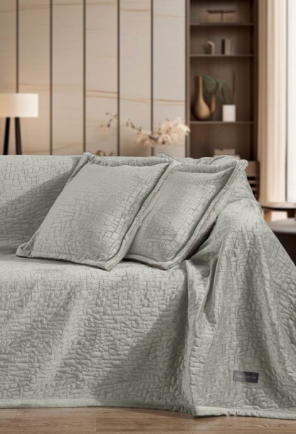 Ριχτάρι Bolzano Khaki 130x170 + Διακοσμητικό Μαξιλάρι - Guy Laroche