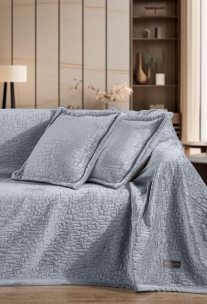 Ριχτάρι Bolzano Silver 130x170 + Διακοσμητικό Μαξιλάρι - Guy Laroche