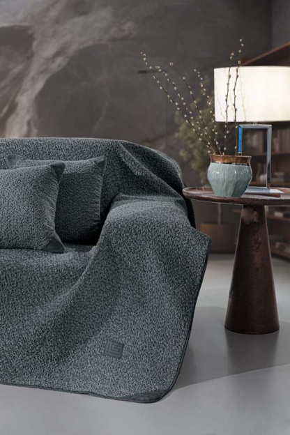 Ριχτάρι τετραθέσιου καναπέ, από jacquard pol Guy Laroche Lama Anthracite
