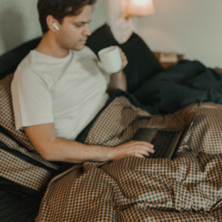 Σετ Σεντόνια Υπέρδιπλα 827 Pied De Poule Black - DownTown