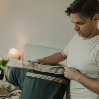 Ζεύγος Μαξιλαροθήκες Υπνου 827 Pied De Poule Black - DownTown