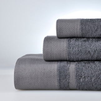 Σετ Πετσέτες New Rosa Dark Grey (3τμχ) - DownTown