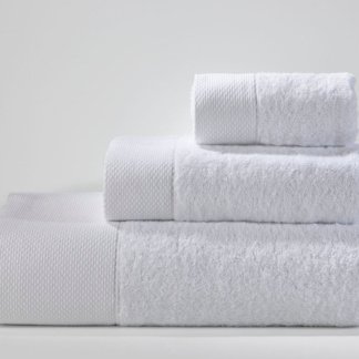 Πετσέτες μπάνιου λευκές, της εταιρίας Downtown Home, σετ τριών τεμαχίων, υψηλής ποιότητας, κατασκευασμένες από βαμβάκι και μπαμπού Rosa White