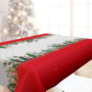 Χριστουγεννιάτικο τραπεζομάντηλο με 100% polyester σύνθεση που το καθιστά ανθεκτικό στην φθορά. Προσθέσθε γιορτινή διάθεση στην τραπεζαρία σας Saint Clair 2040