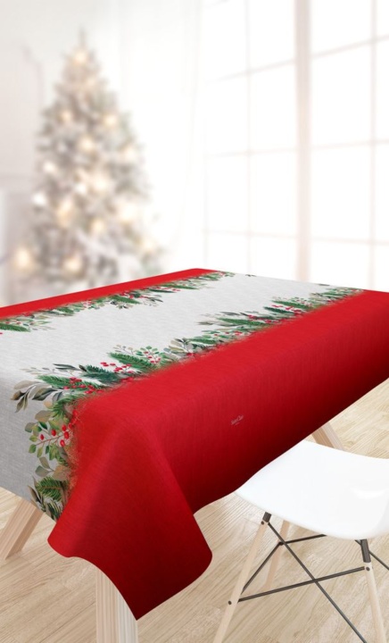 Χριστουγεννιάτικο τραπεζομάντηλο με 100% polyester σύνθεση που το καθιστά ανθεκτικό στην φθορά. Προσθέσθε γιορτινή διάθεση στην τραπεζαρία σας Saint Clair 2040