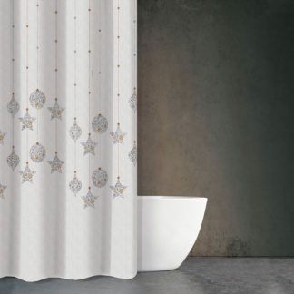 Χριστουγεννιάτικη Κουρτίνα Μπάνιου Saint Clair Des415