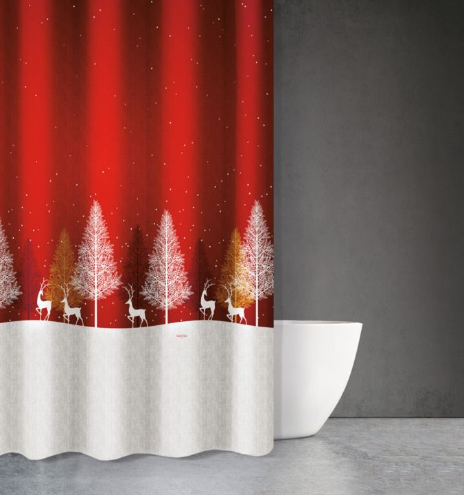 Χριστουγεννιάτικη Κουρτίνα Μπάνιου Saint Clair 416