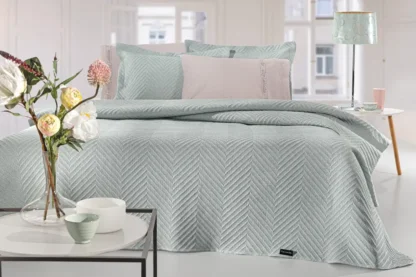 Σετ 2τμχ Κουβερλί Hamptons Mint 180x240 - Guy Laroche