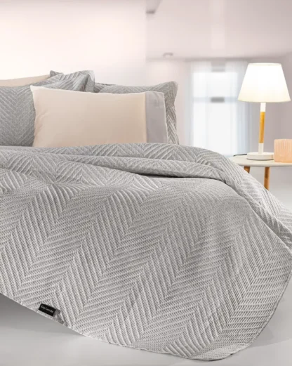 Σετ 2τμχ Κουβερλί Hamptons Grey 220x240 - Guy Laroche - Image 2