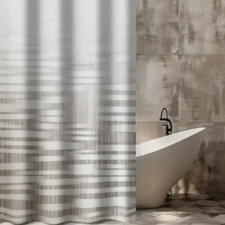 Κουρτίνα Μπάνιου Υφασμάτινη Με Τρουκς, Αδιάβροχη Guy Laroche Cuba Grey