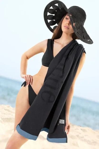 Πετσέτα Θαλάσσης Double Blue - Black 90x180 - Guy Laroche