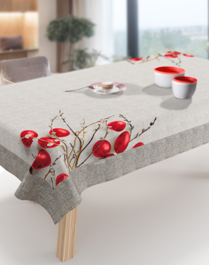 Πασχαλινό Τραπεζομάντηλο Easter 17 Red 145x220 - Saint Clair