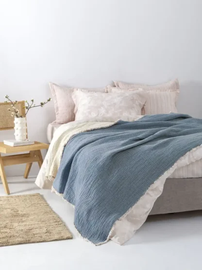 Κουβέρτα muslin 250x240 MOUS BLUE - Image 2