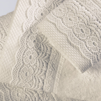 Σετ Πετσέτες Με Δαντέλα Ecru (3τμχ) - DownTown