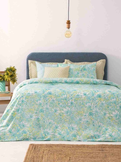 Σεντόνια υπέρδιπλα floral, σετ 4 τμχ από 100% βαμβάκι Palamaiki FL6275