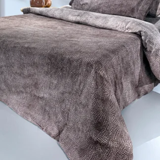 Σεντόνια king size καφέ, σετ τεσσάρων τεμαχίων από βαμβακερό περκάλι Guy Laroche Safari Choco