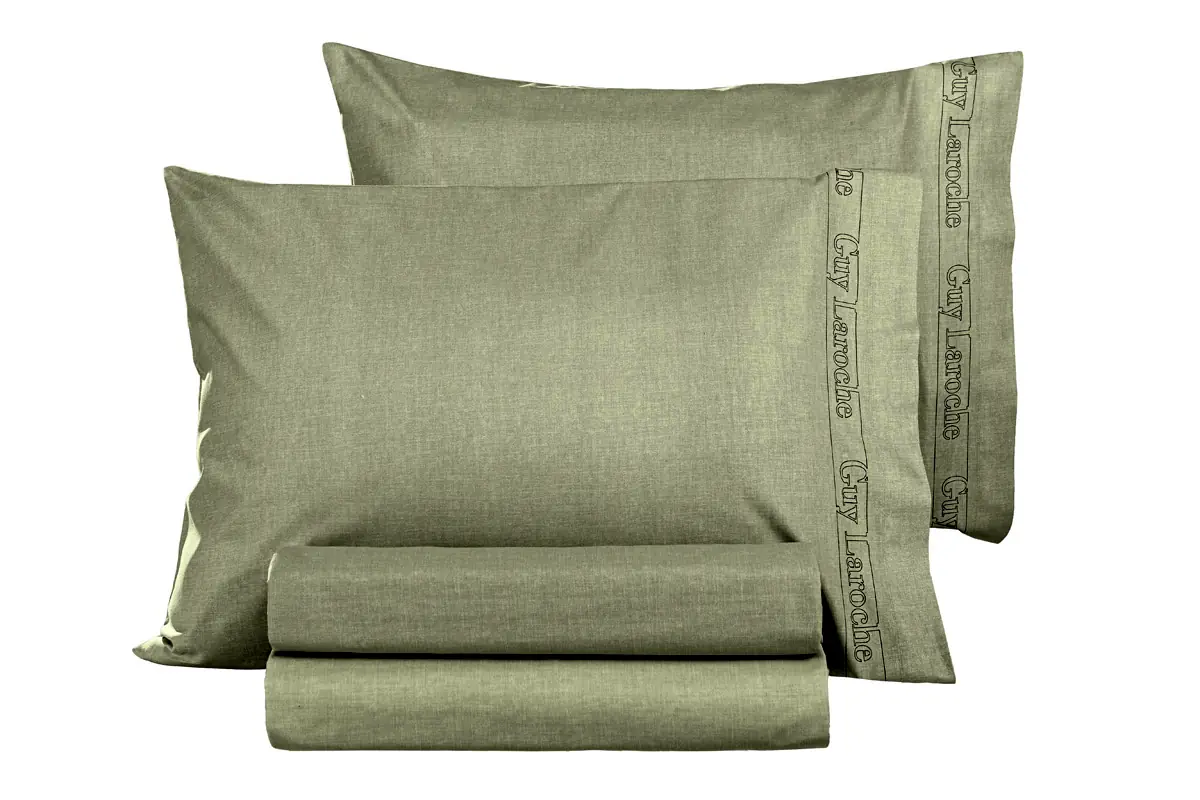 Μαξιλαροθήκες ζεύγος από βαμβακερό περκάλι Guy Laroche Color Plus Khaki